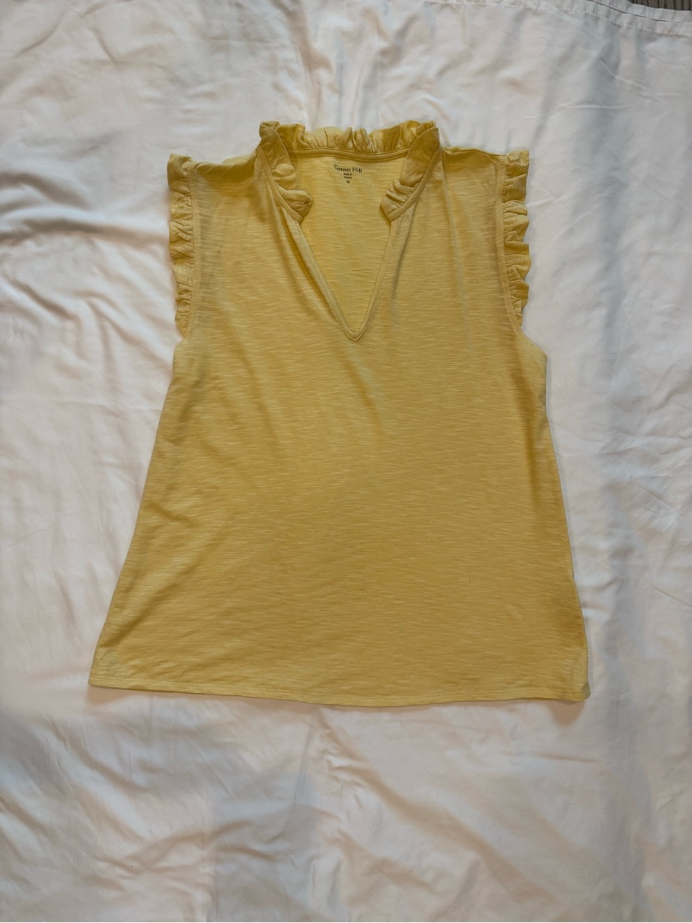 Garnet Hill Ruffle Trim Tank Top – Size XS - Yellow